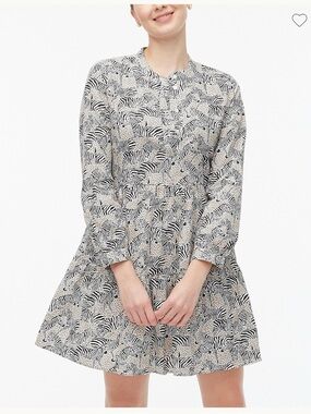 J.CREW‎ Factory Zebra Animal Print Dress Cotton Blend Lined Safari S